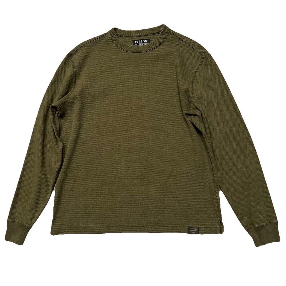 Filson Mens Long Sleeve Thermal Shirt Size M Olive